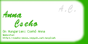 anna cseho business card